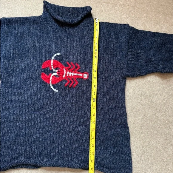 Navy Blue Alpaca 🦙 Lobster Sweater - Picture 4 of 6